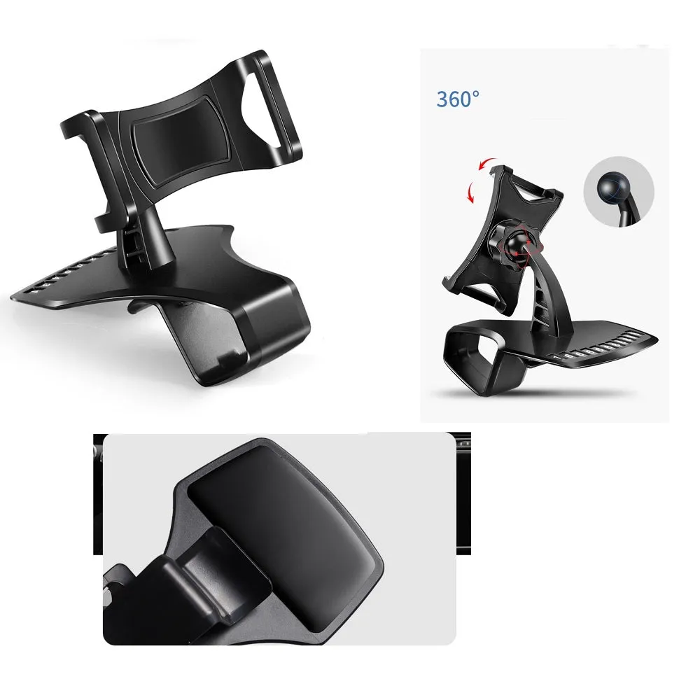 3 in 1 Car GPS Smartphone Holder: Dashboard / Visor Clamp   AC Grid Clip for Sharp Aquos S3 mini - Black