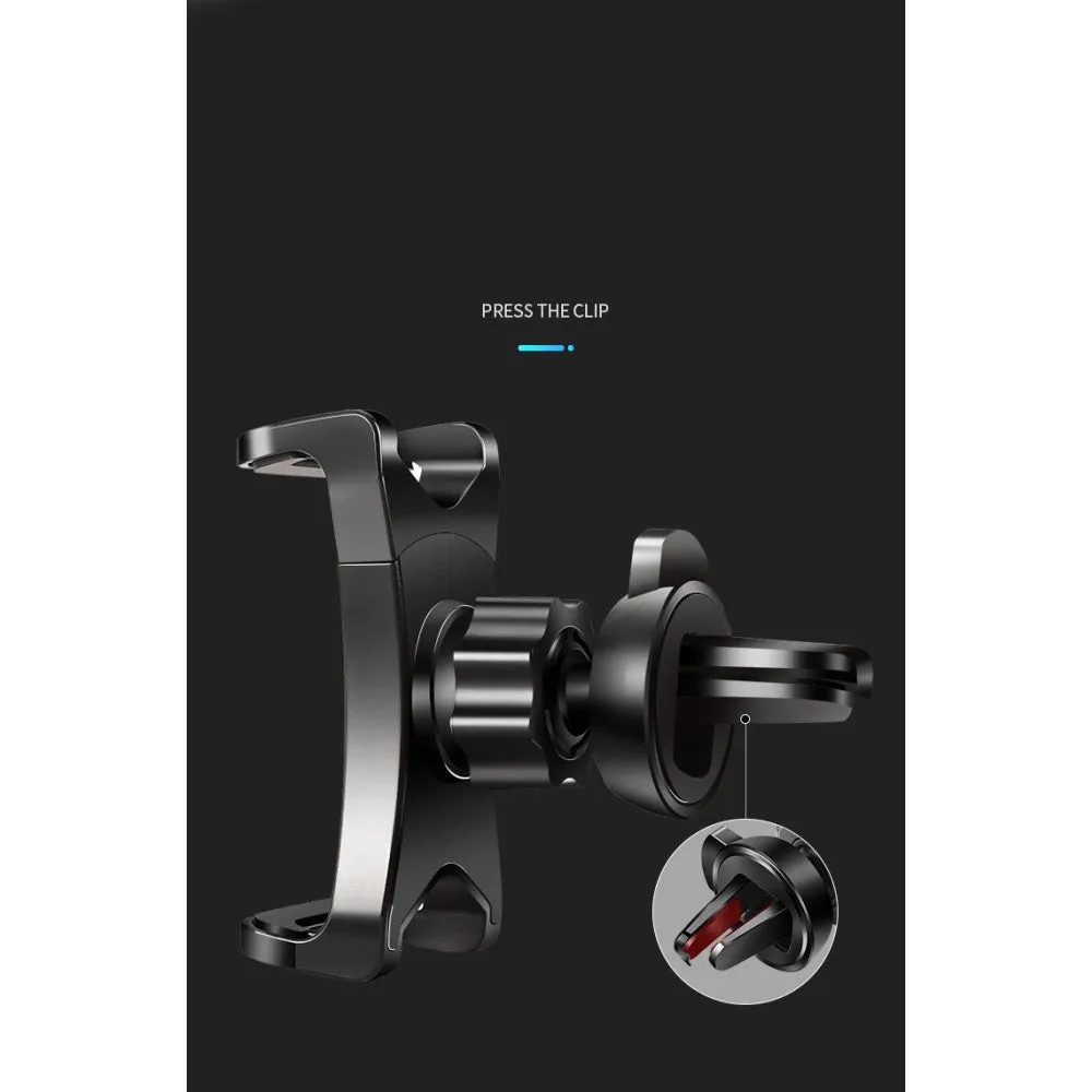 3 in 1 Car GPS Smartphone Holder: Dashboard / Visor Clamp   AC Grid Clip for Sharp Aquos S3 mini - Black
