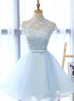 Cute Light Blue Homecoming Dress For Sale, Lovely Tulle Formal Dresses, Party Dress