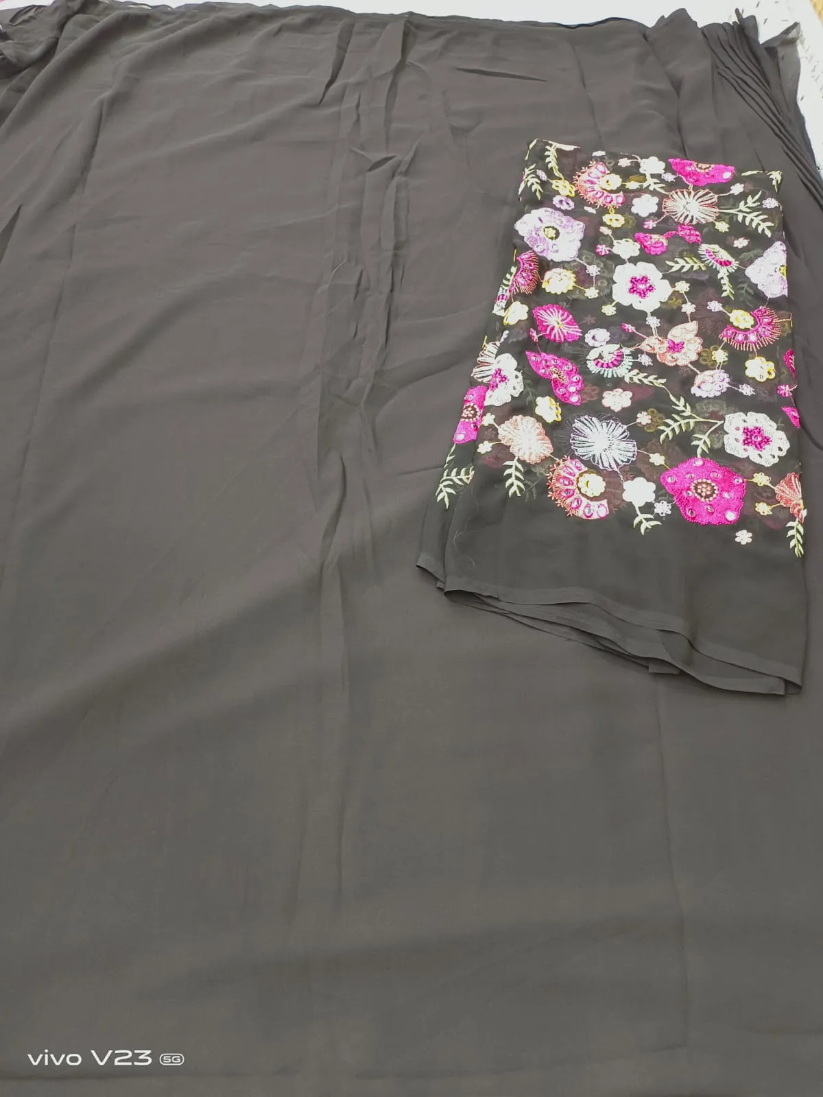 Heavy works on Georgette material for lehengas
