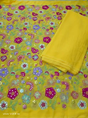 Heavy works on Georgette material for lehengas
