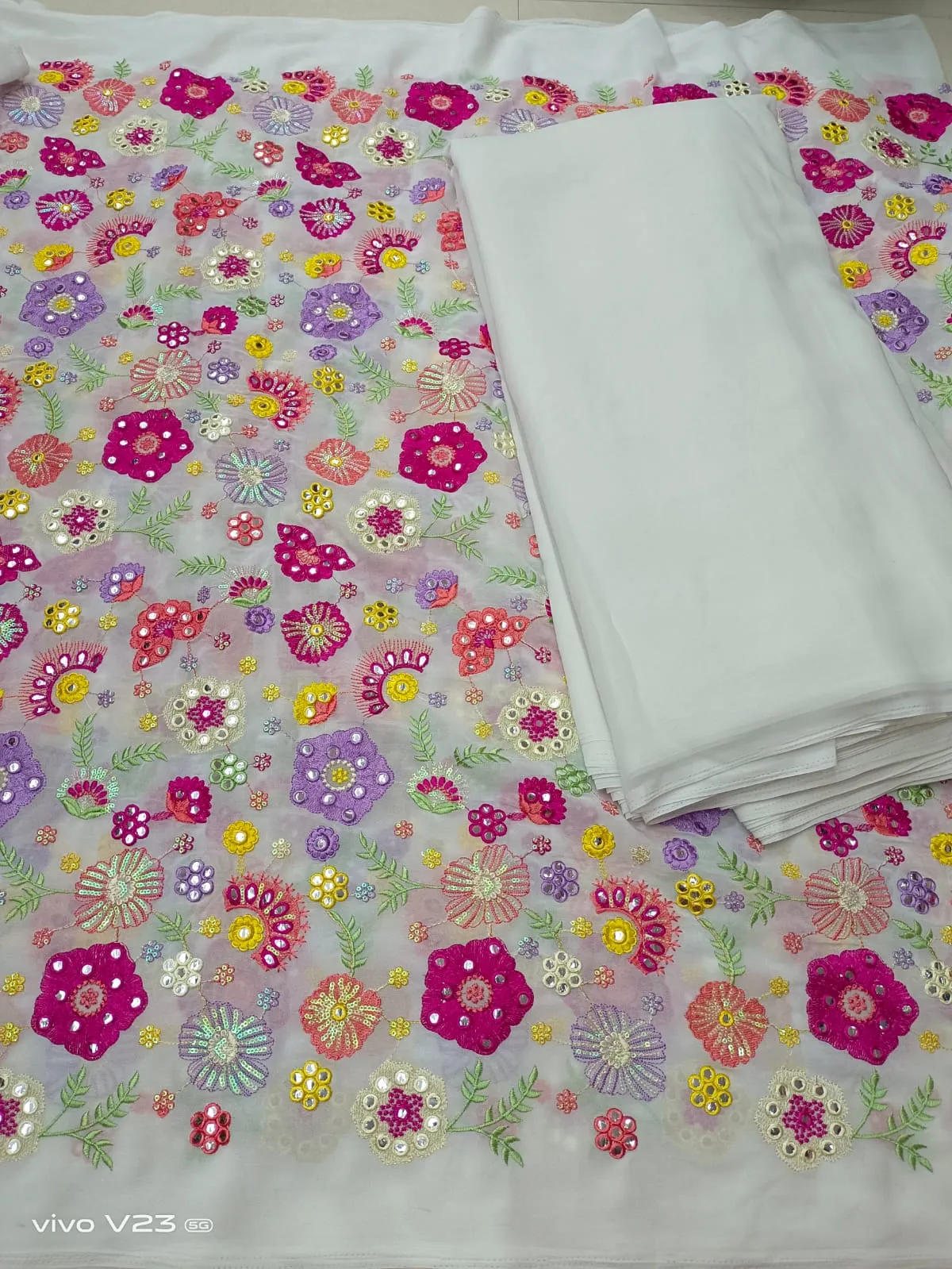 Heavy works on Georgette material for lehengas