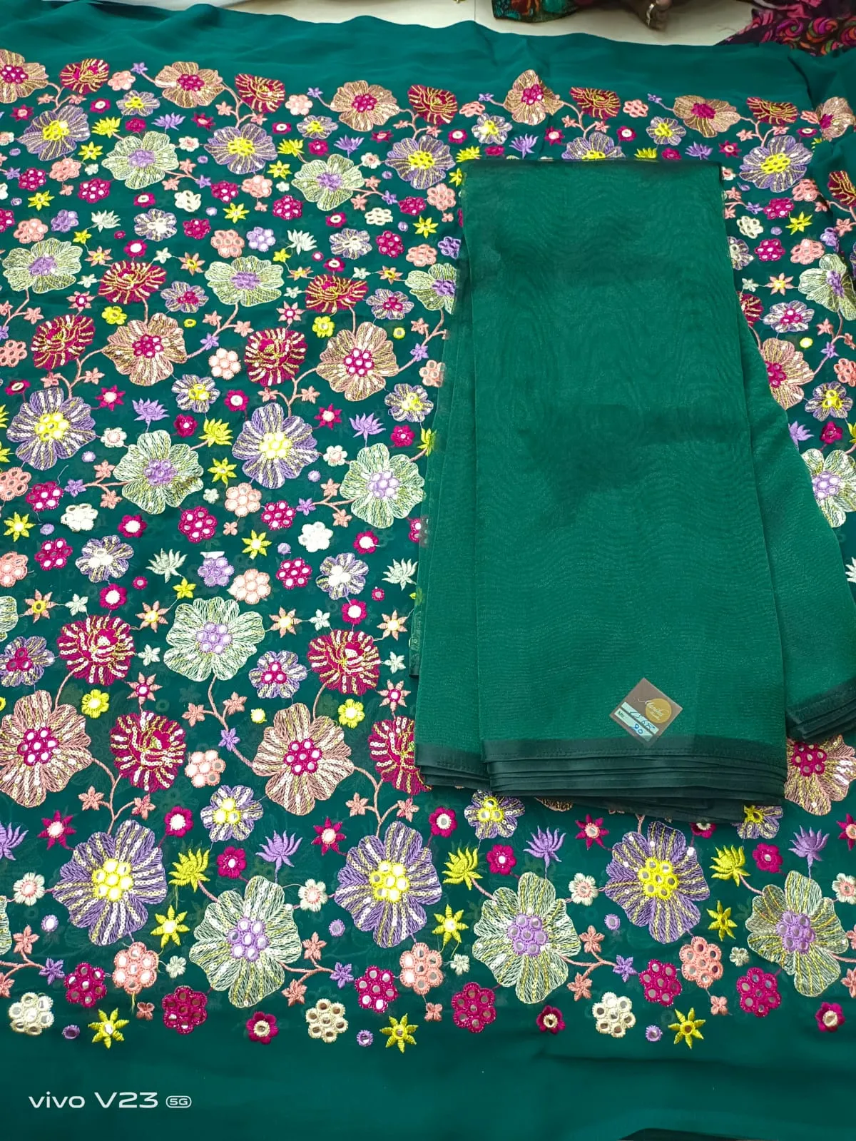 Heavy works on Georgette material for lehengas