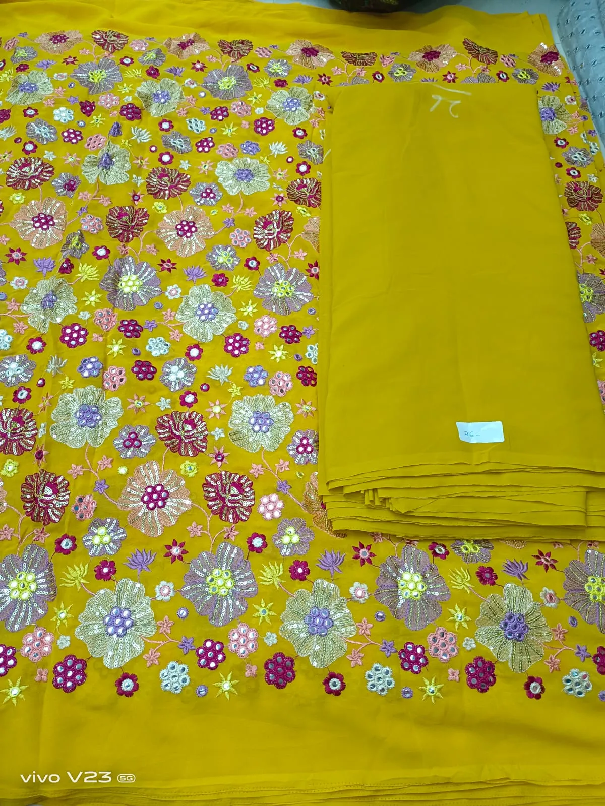 Heavy works on Georgette material for lehengas