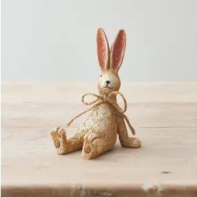Laid Back Sitting Rabbit With Bow - 11cm