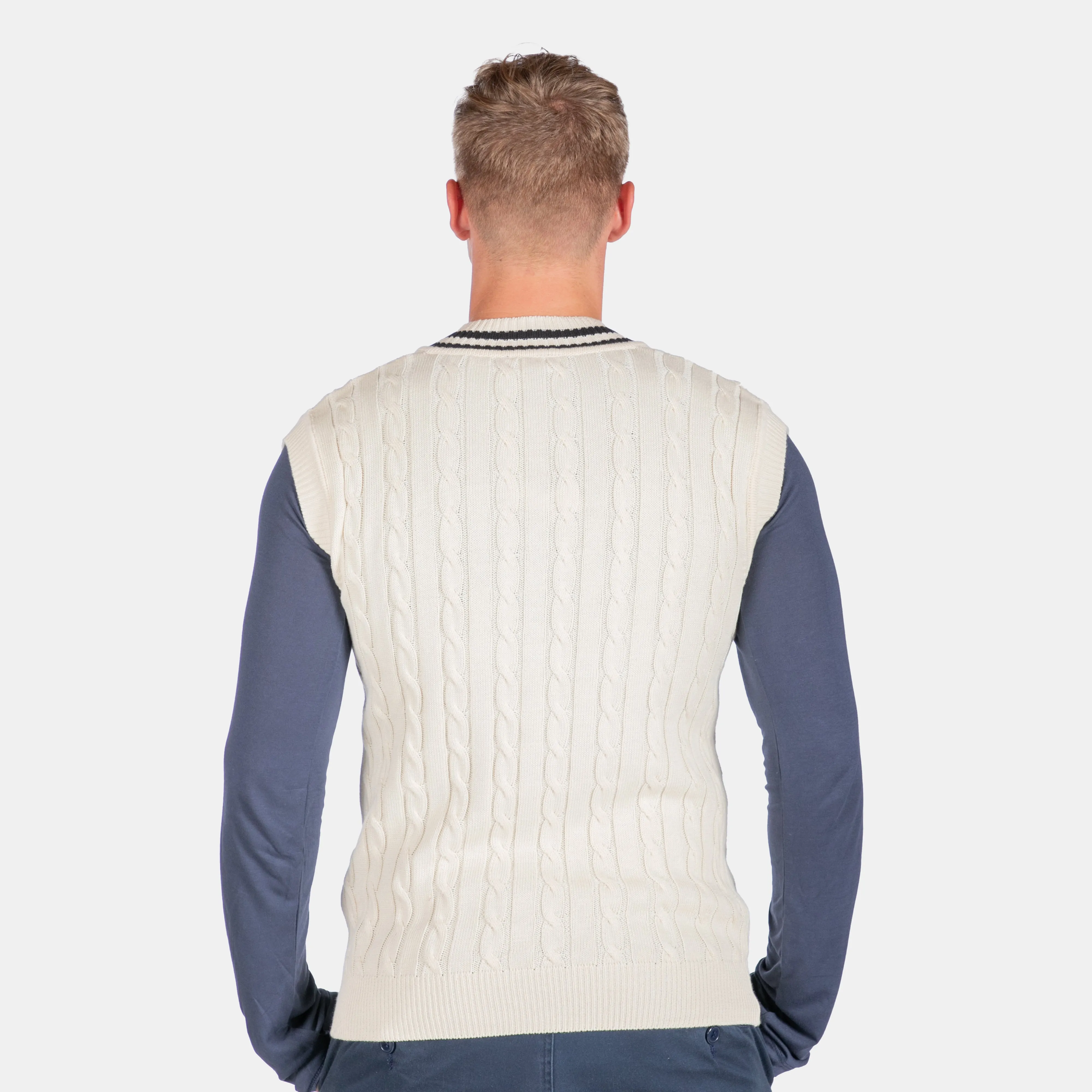 Men's Cricket Cable Traditional Preppy Striped Pullover