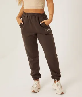 Wifey Statement Sweatpants - Chocolate