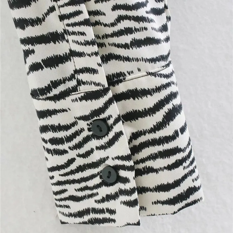 ZEBRA PRINT CROPPED SHIRT