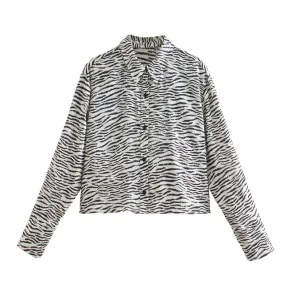 ZEBRA PRINT CROPPED SHIRT