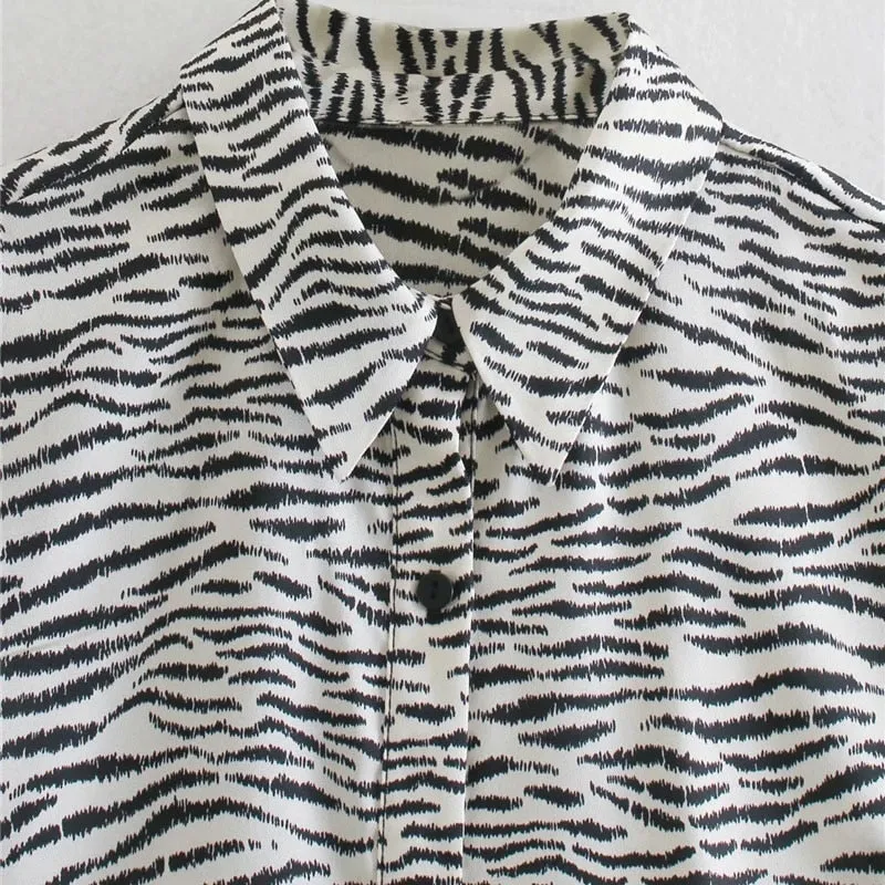 ZEBRA PRINT CROPPED SHIRT